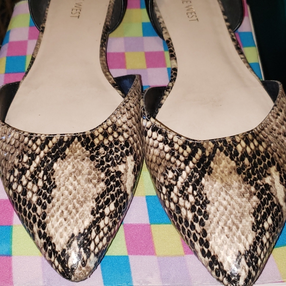 Nine West Snake Print Flats